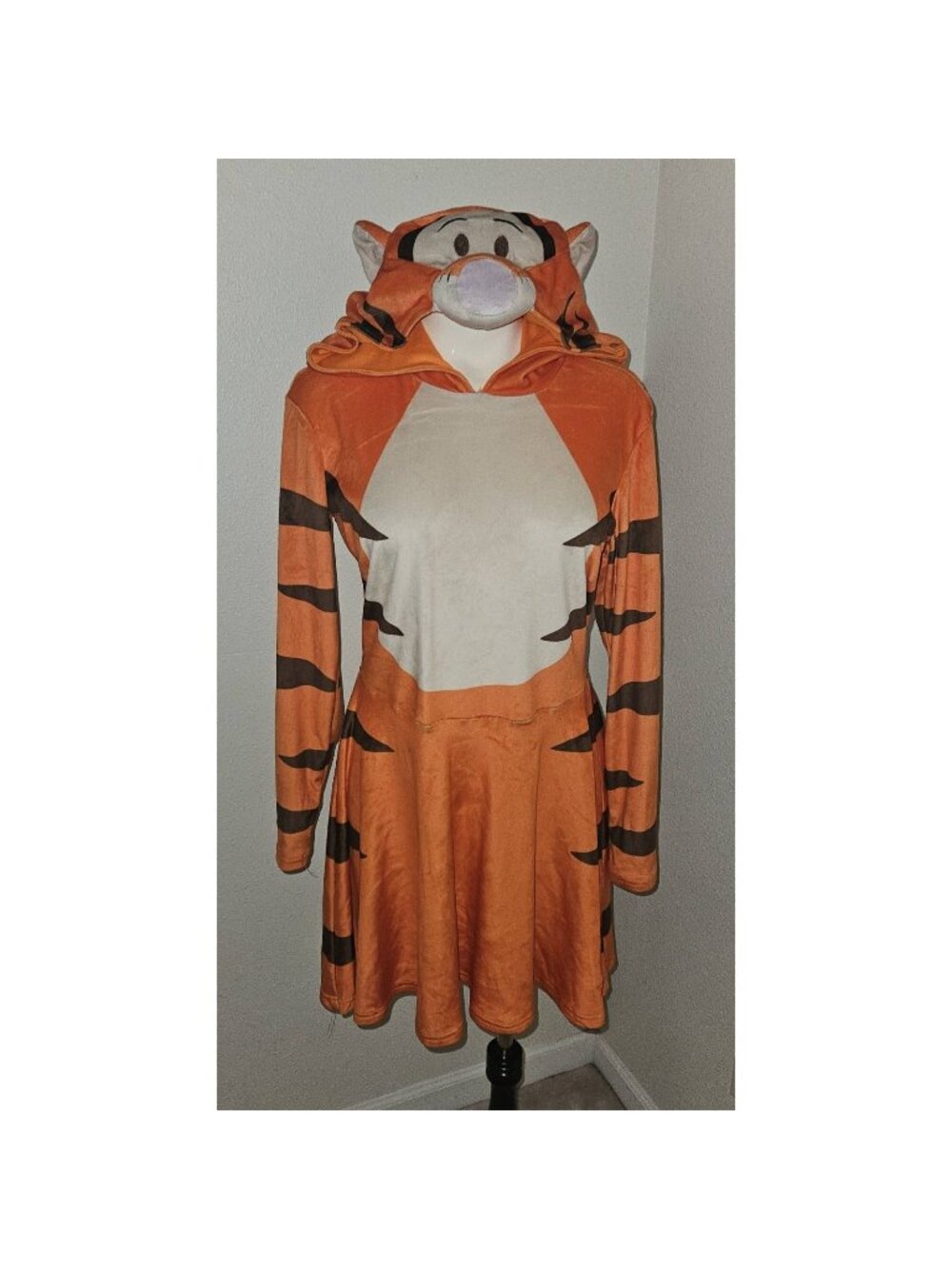 Disney Spirit Tigger Halloween Costume Short Dress Hooded Tail Womens Size Small